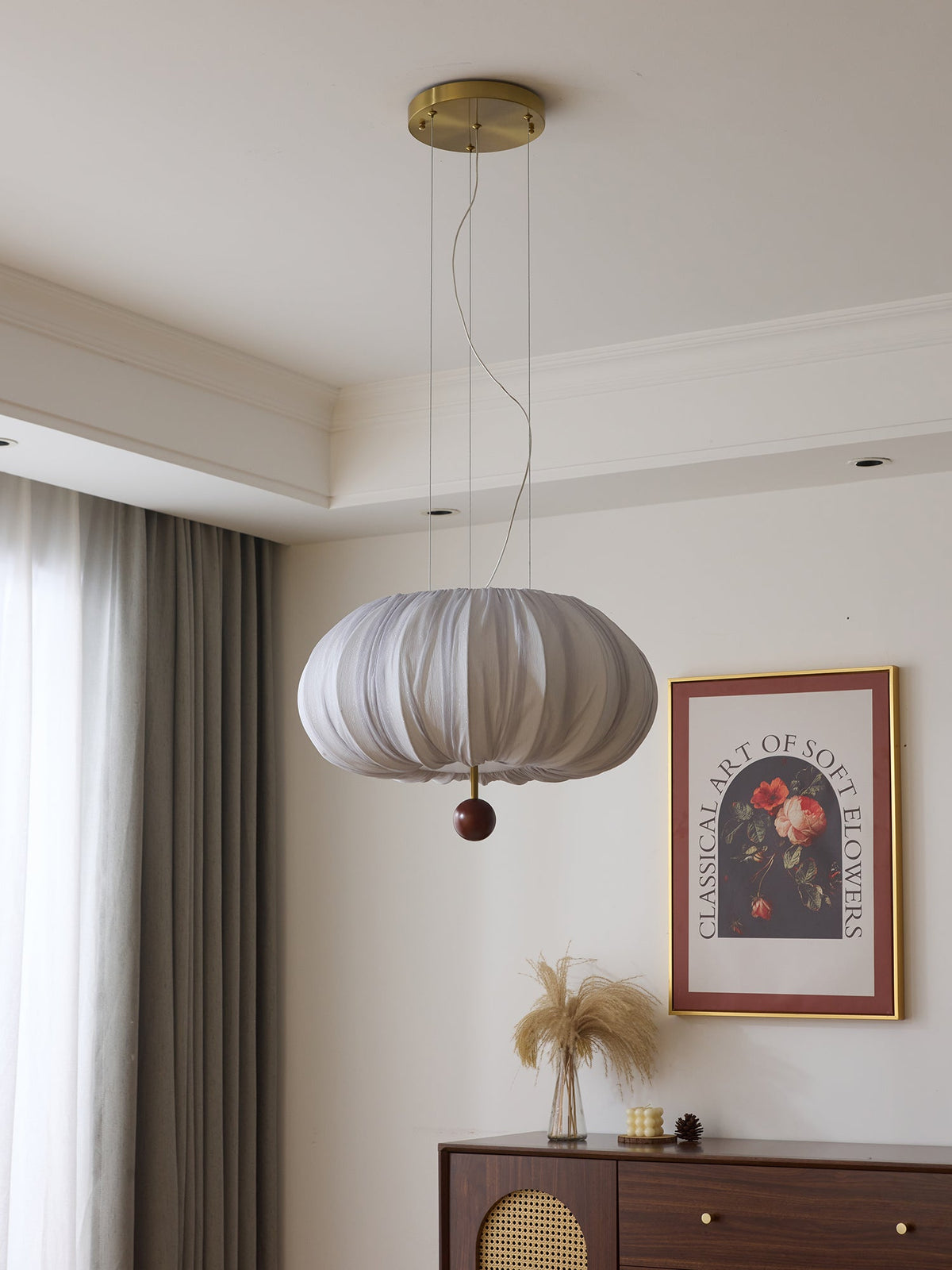 Vasilen lampada da soffitto Premium Art Balloon in legno e tessuto a globo