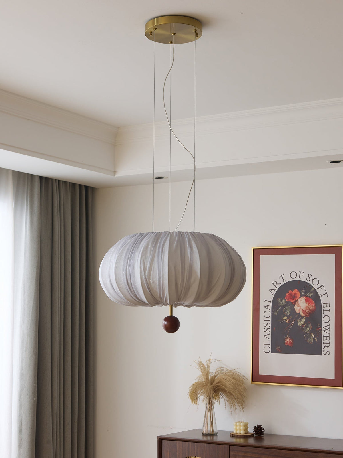 Vasilen lampada da soffitto Premium Art Balloon in legno e tessuto a globo