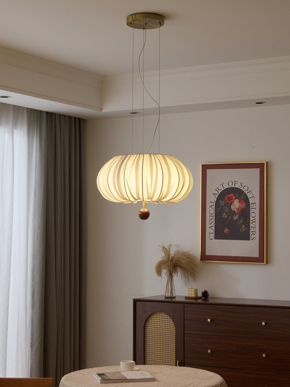 Vasilen lampada da soffitto Premium Art Balloon in legno e tessuto a globo