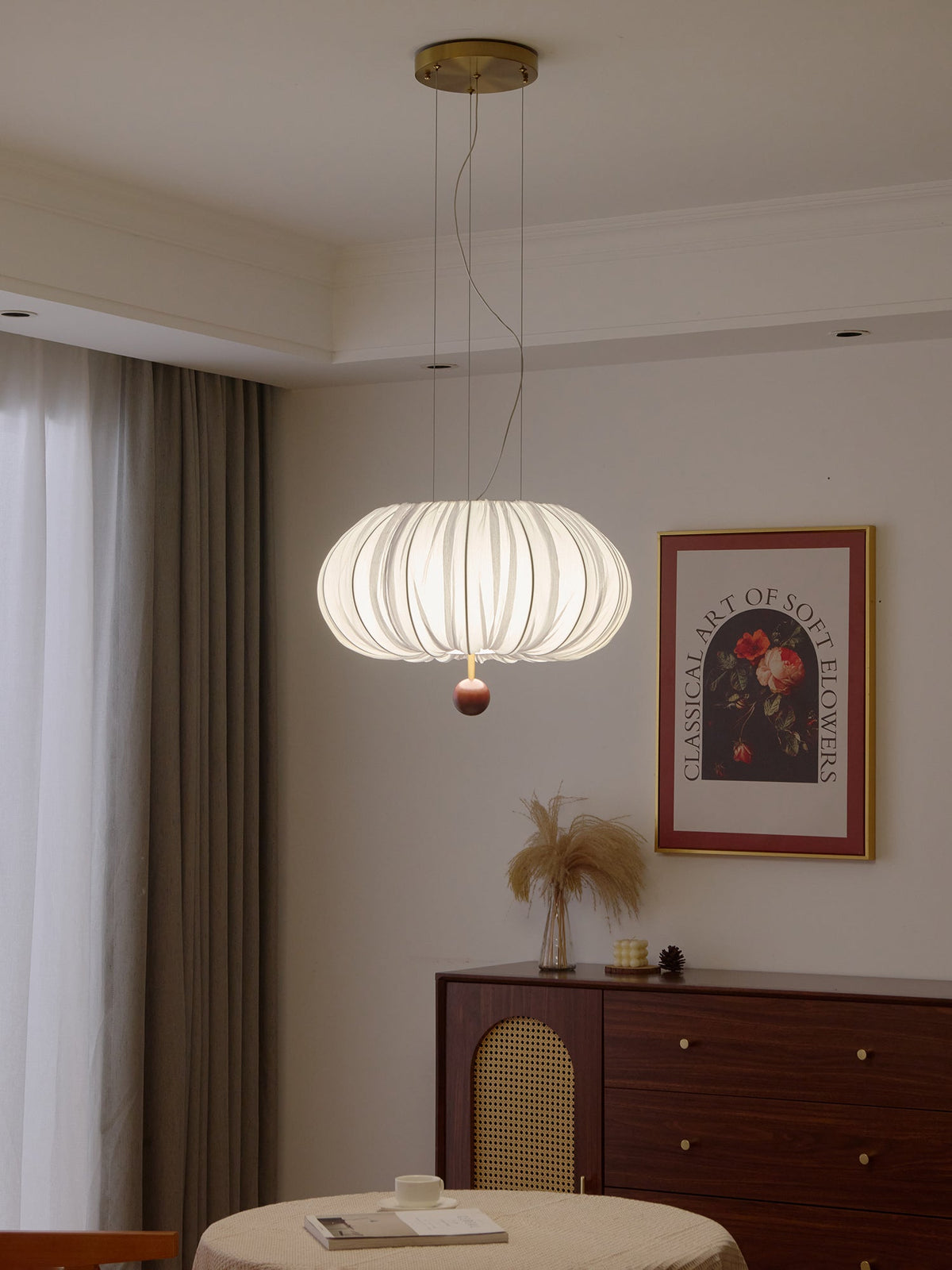 Vasilen lampada da soffitto Premium Art Balloon in legno e tessuto a globo