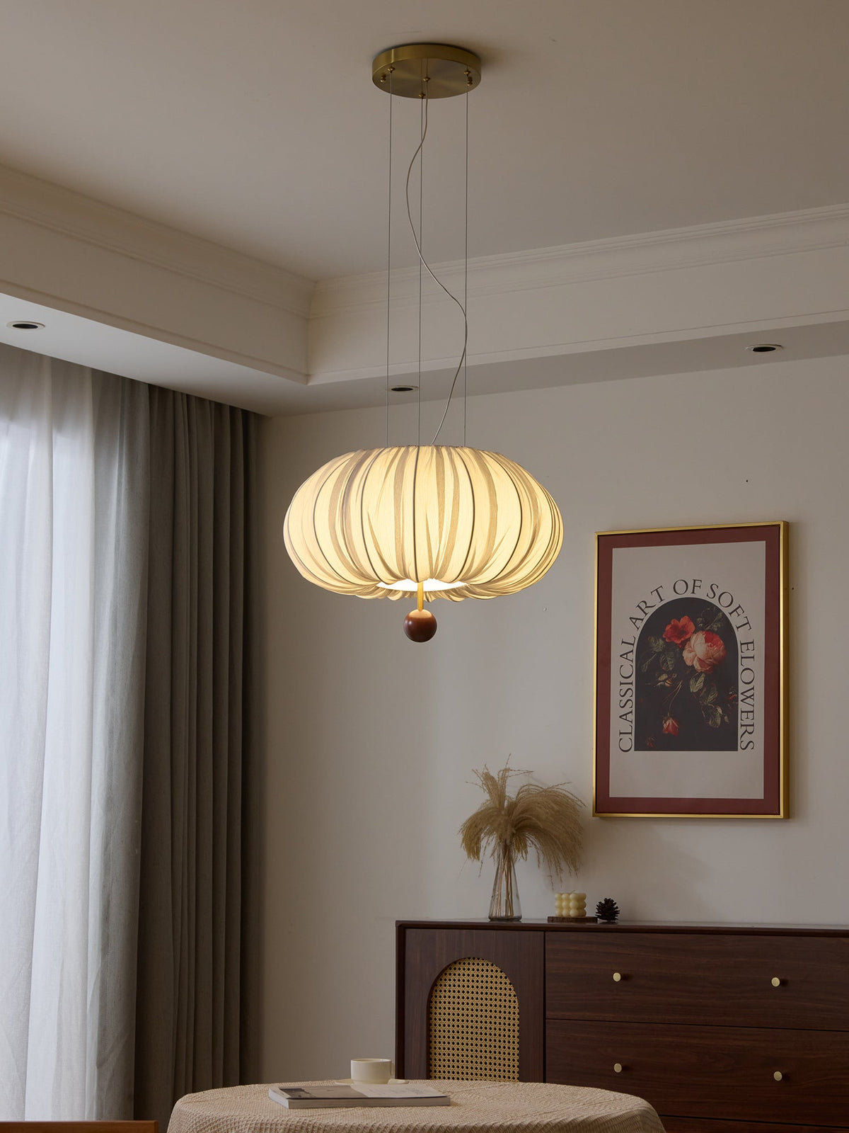 Vasilen lampada da soffitto Premium Art Balloon in legno e tessuto a globo