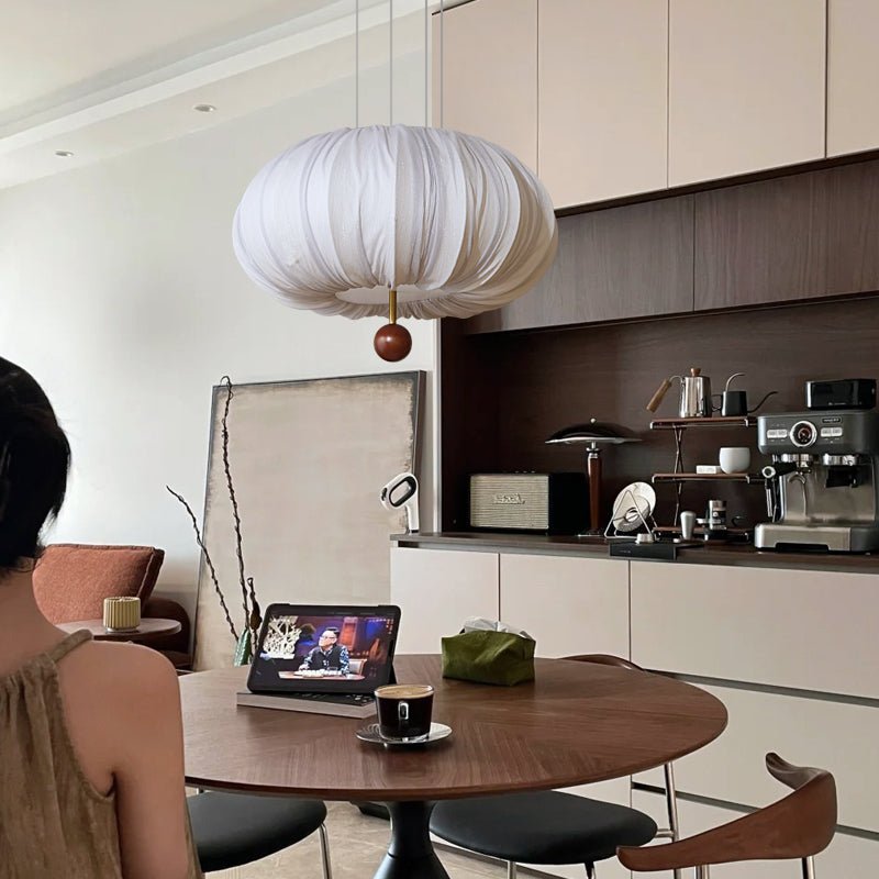 Vasilen lampada da soffitto Premium Art Balloon in legno e tessuto a globo