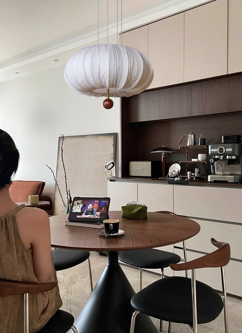 Vasilen lampada da soffitto Premium Art Balloon in legno e tessuto a globo