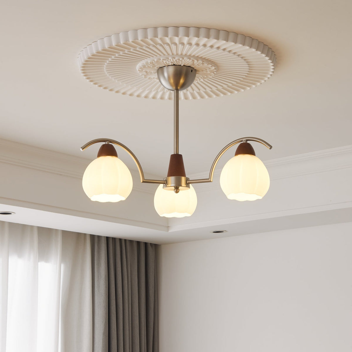 Ilaeiel lampadario Eleganza Tradizionale Fioritura legno vetro