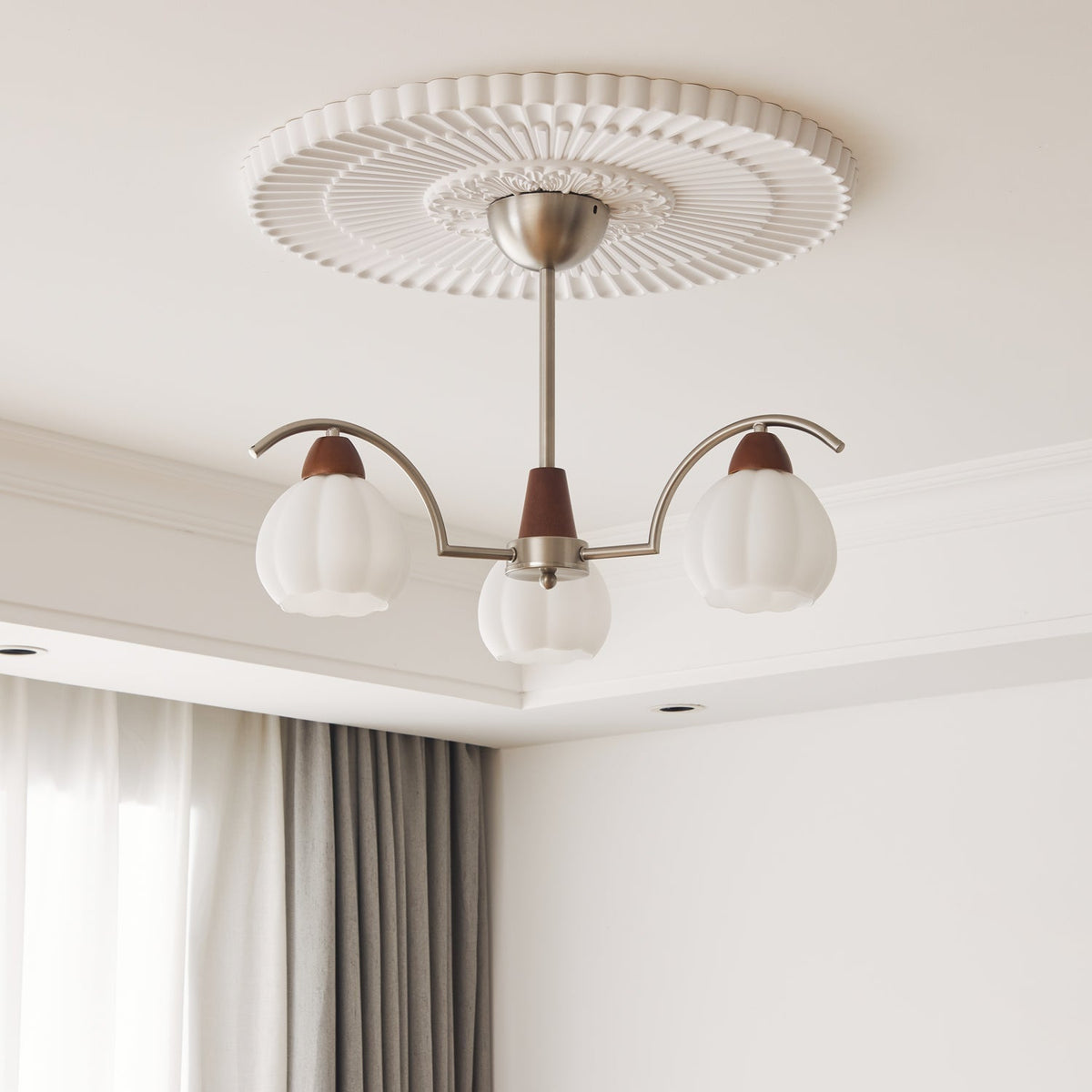 Ilaeiel lampadario Eleganza Tradizionale Fioritura legno vetro