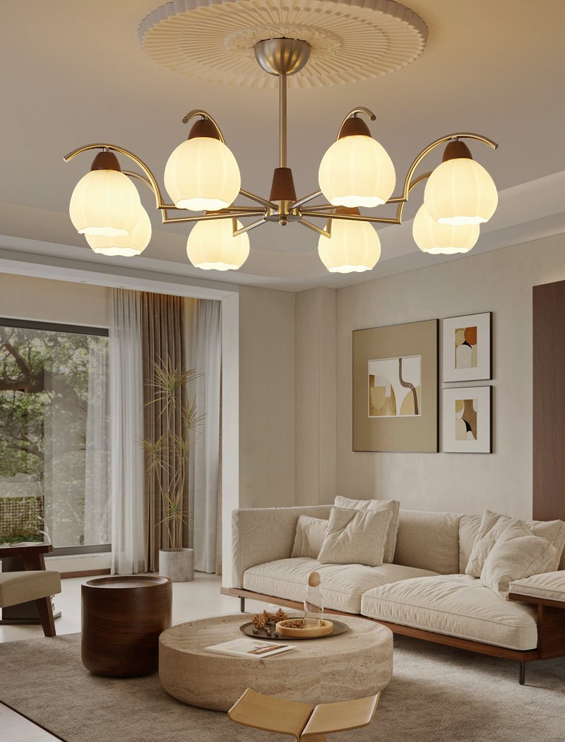 Ilaeiel lampadario Eleganza Tradizionale Fioritura legno vetro