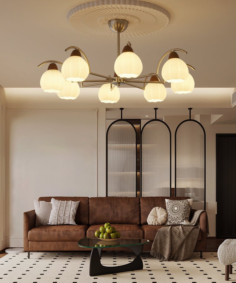 Ilaeiel lampadario Eleganza Tradizionale Fioritura legno vetro