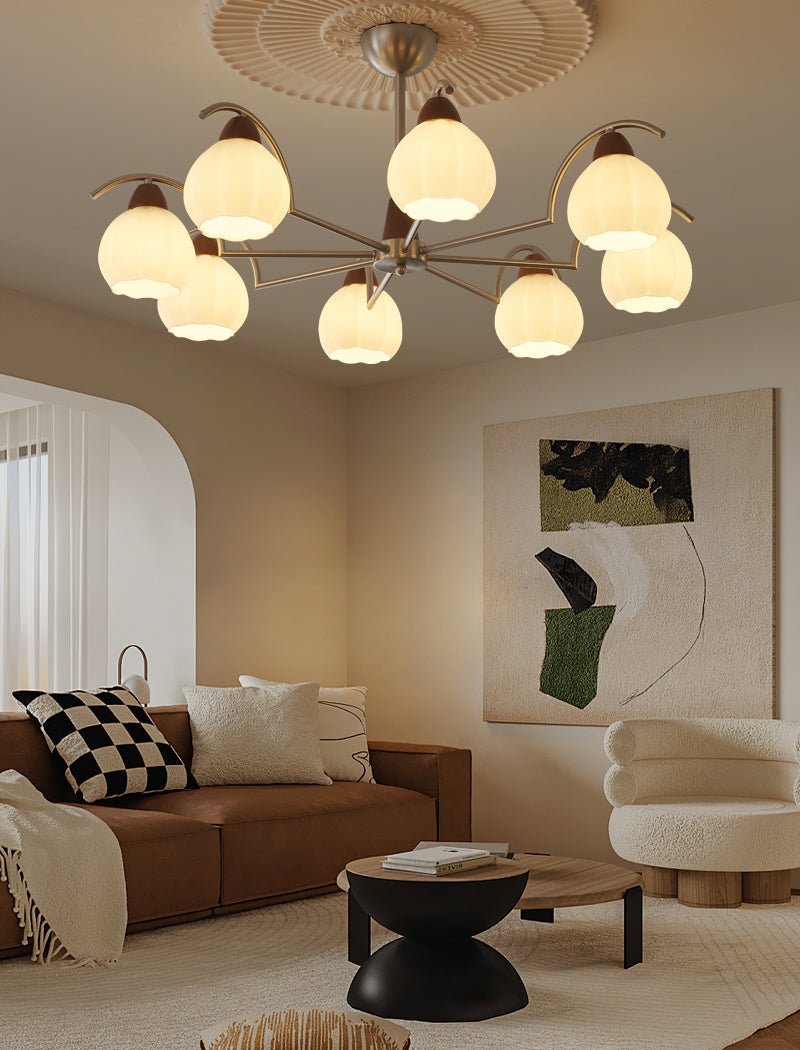 Ilaeiel lampadario Eleganza Tradizionale Fioritura legno vetro