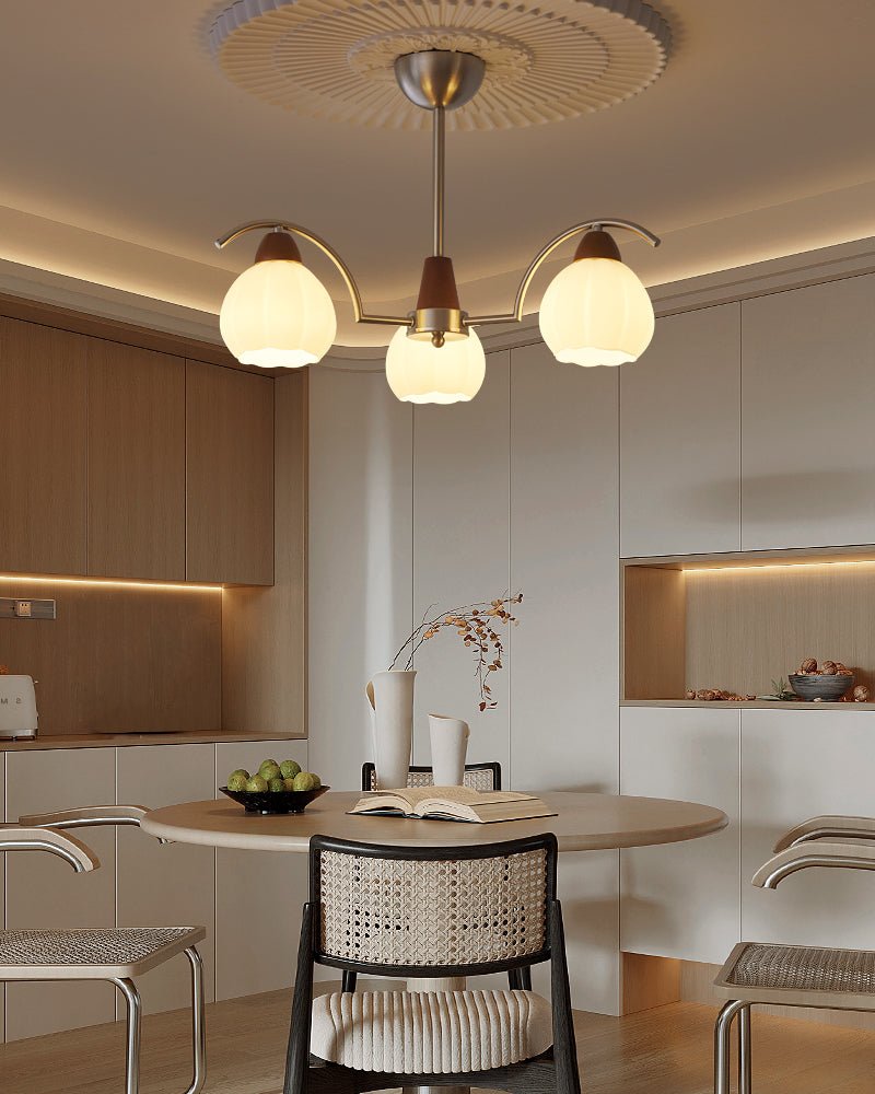 Ilaeiel lampadario Eleganza Tradizionale Fioritura legno vetro