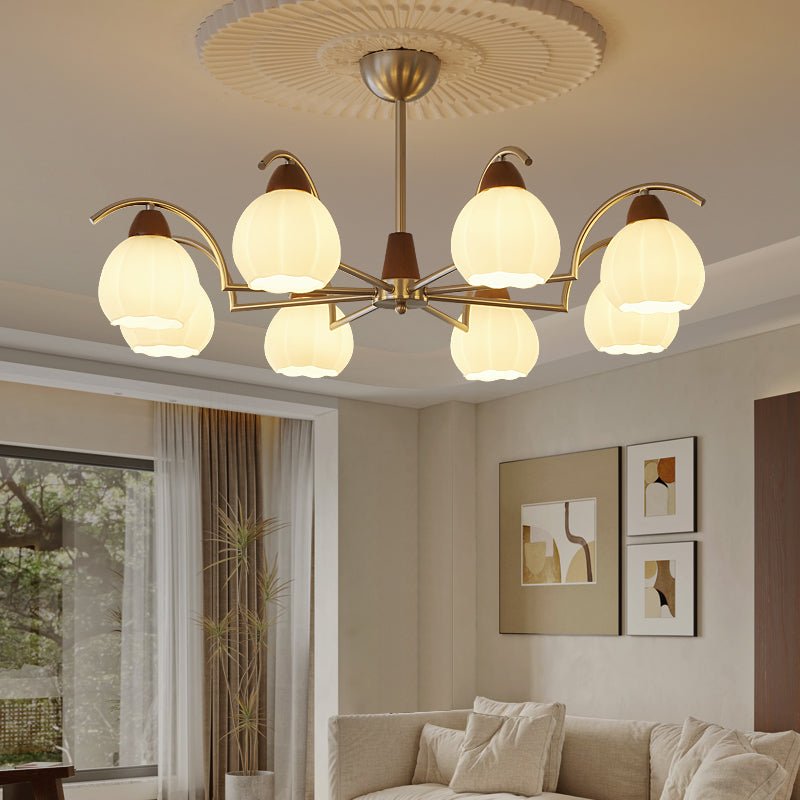 Ilaeiel lampadario Eleganza Tradizionale Fioritura legno vetro