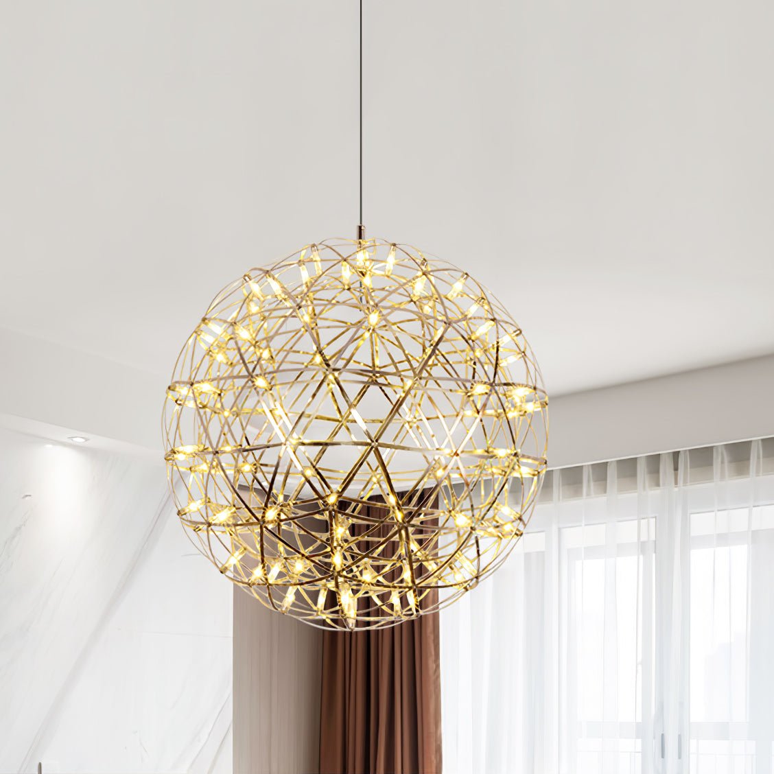 Sylvarin lampada a sospensione con sfera scintillante in oro