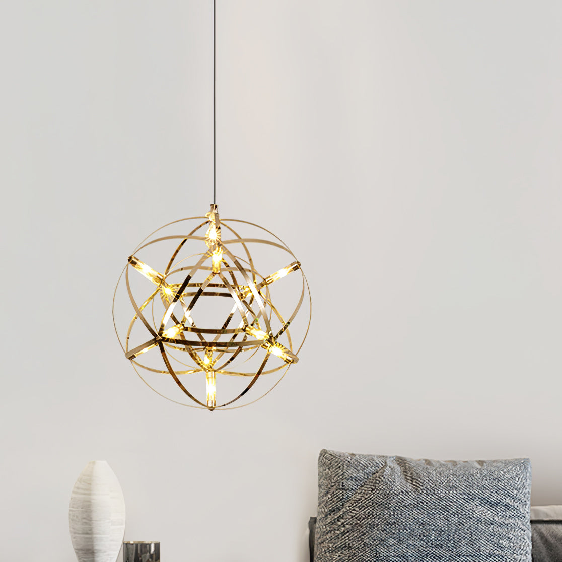 Sylvarin lampada a sospensione con sfera scintillante in oro