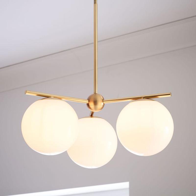 Casoella lampadario sfera & Stelo moderno Finitura Oro LED