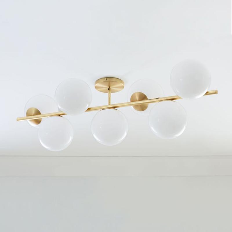 Casoella lampadario sfera & Stelo moderno Finitura Oro LED