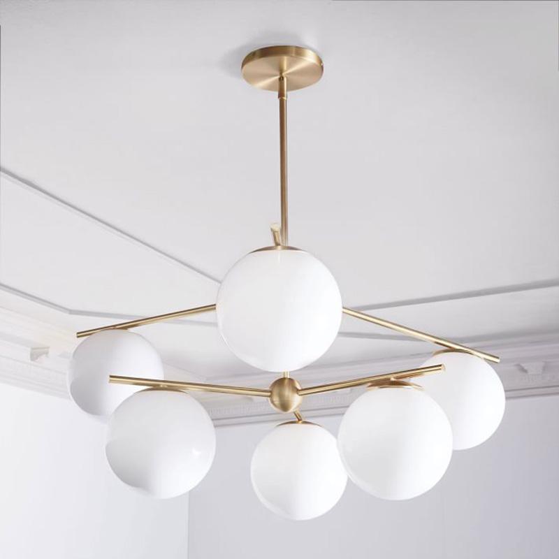 Casoella lampadario sfera & Stelo moderno Finitura Oro LED