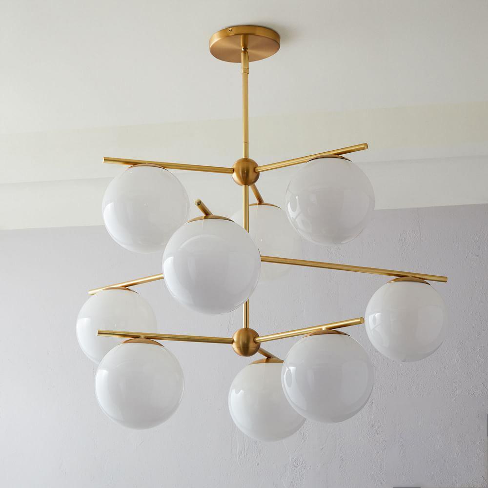 Casoella lampadario sfera & Stelo moderno Finitura Oro LED