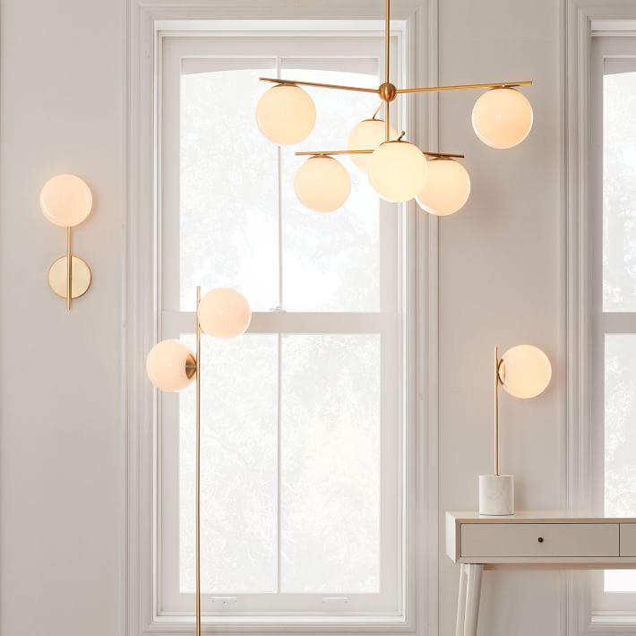 Casoella lampadario sfera & Stelo moderno Finitura Oro LED
