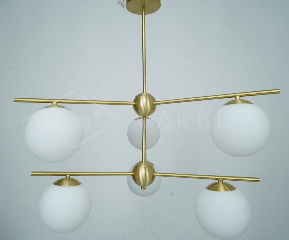 Casoella lampadario sfera & Stelo moderno Finitura Oro LED