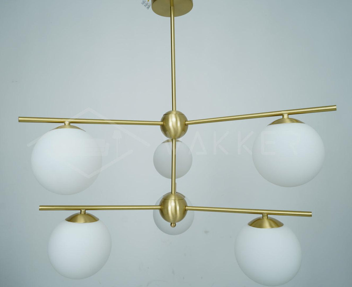 Casoella lampadario sfera & Stelo moderno Finitura Oro LED