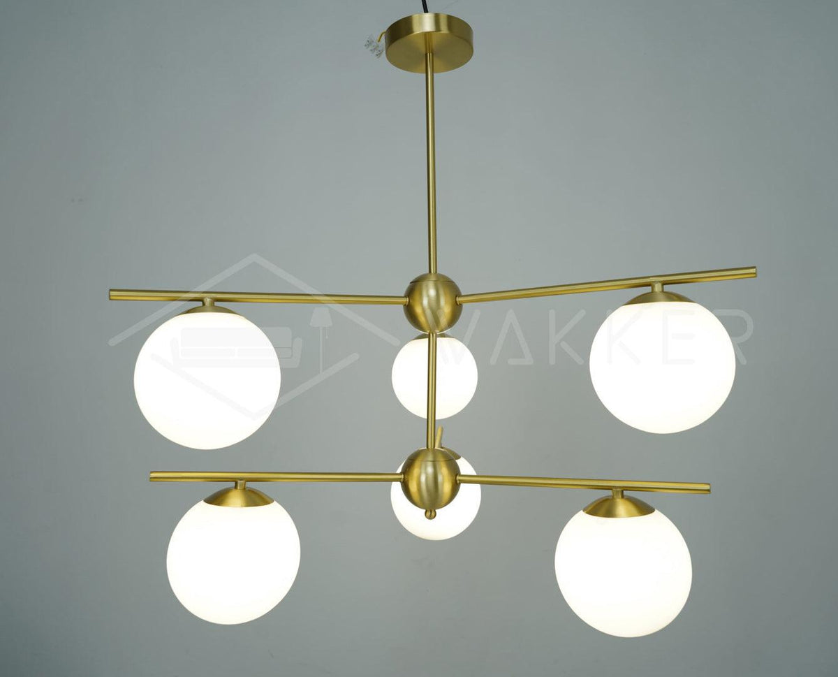 Casoella lampadario sfera & Stelo moderno Finitura Oro LED