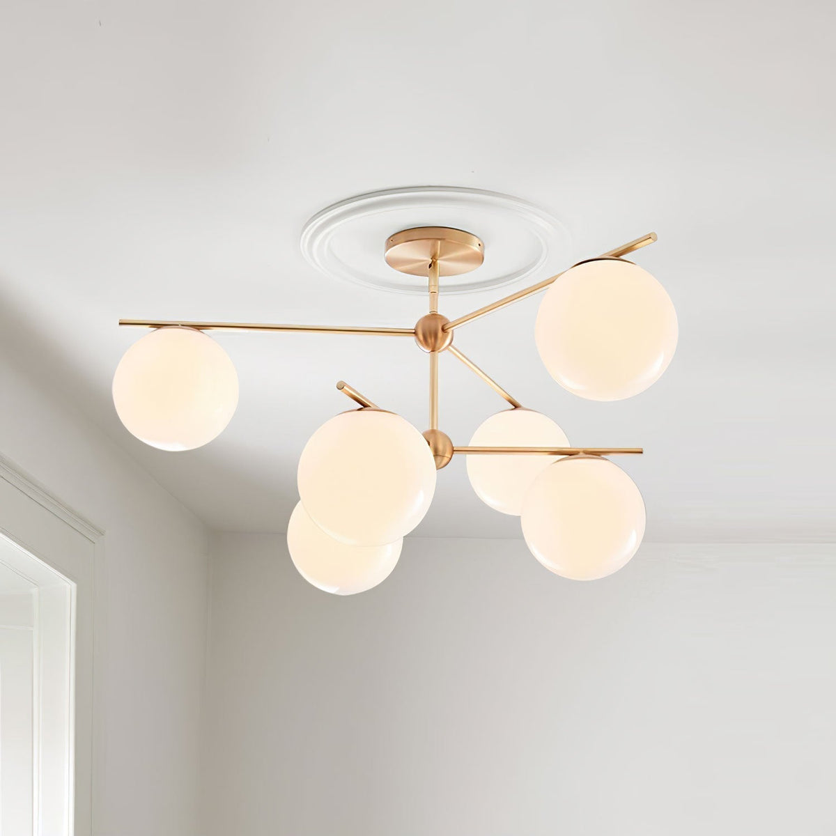 Casoella lampadario sfera & Stelo moderno Finitura Oro LED
