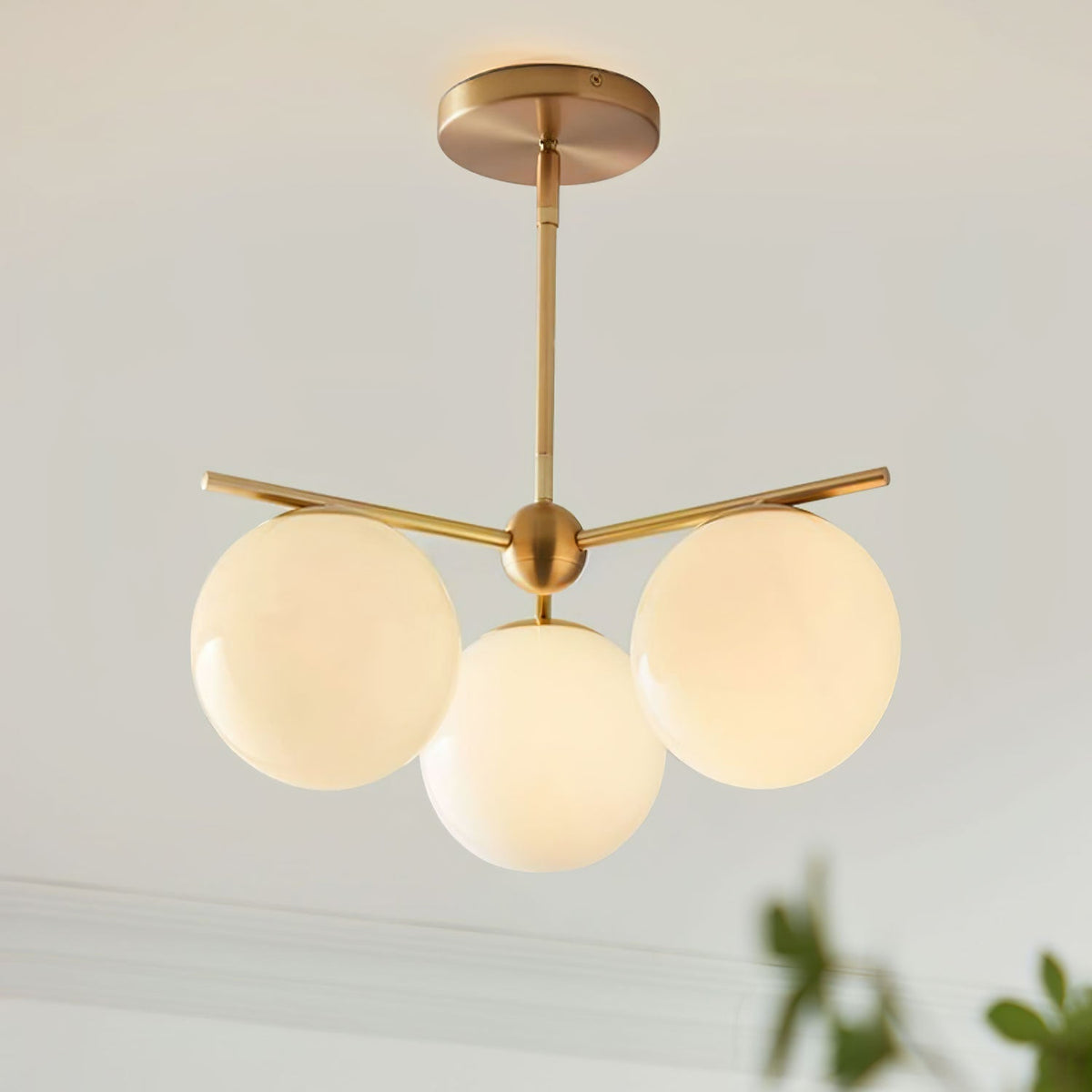 Casoella lampadario sfera & Stelo moderno Finitura Oro LED