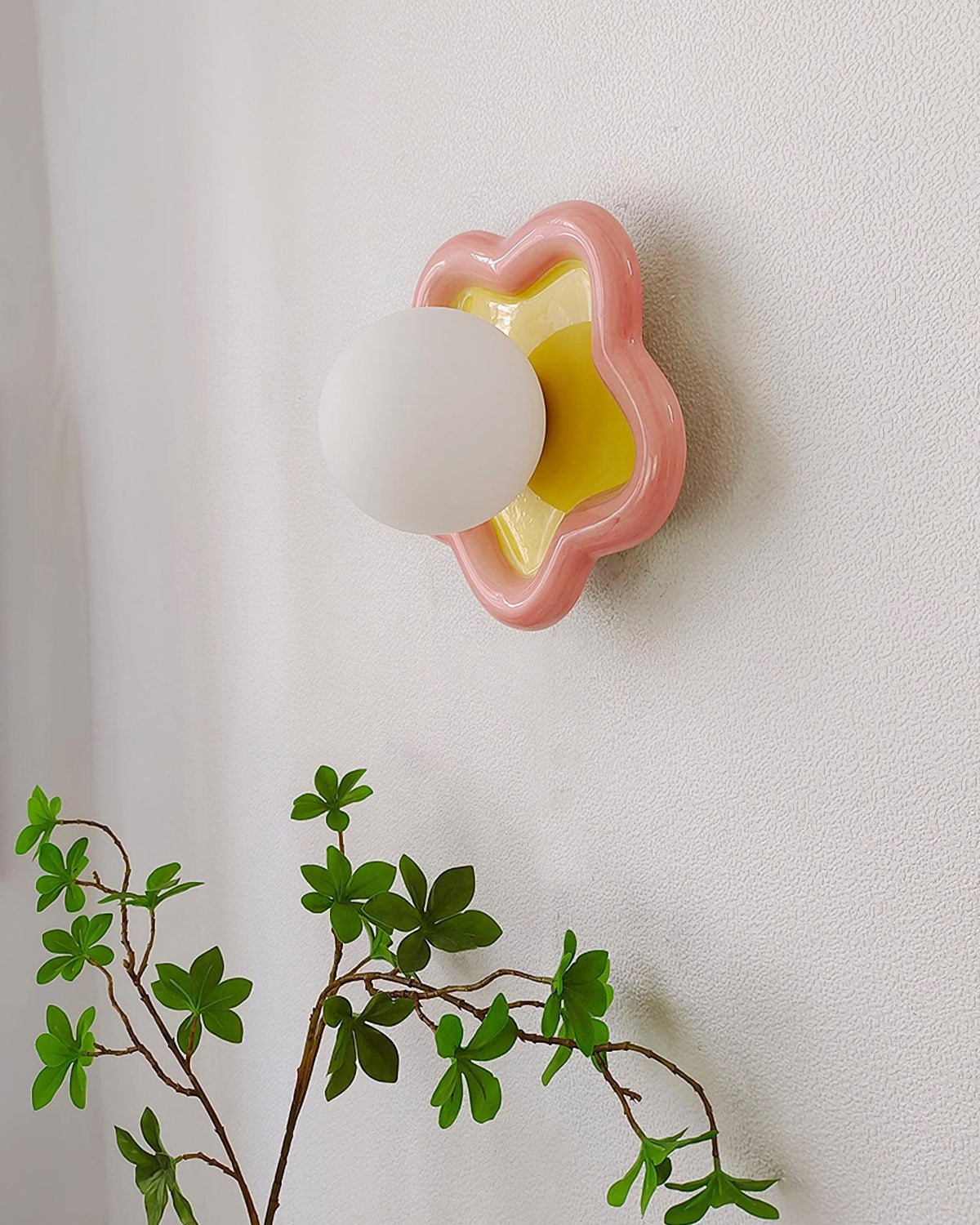Petani lampada da parete a fiore Rosa e Giallo