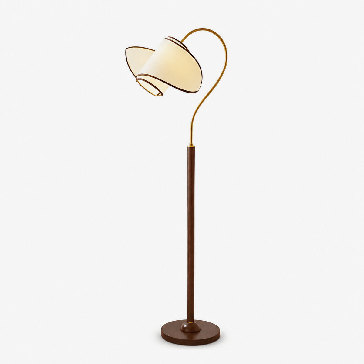 Corvienne lampada da terra con collo curvo