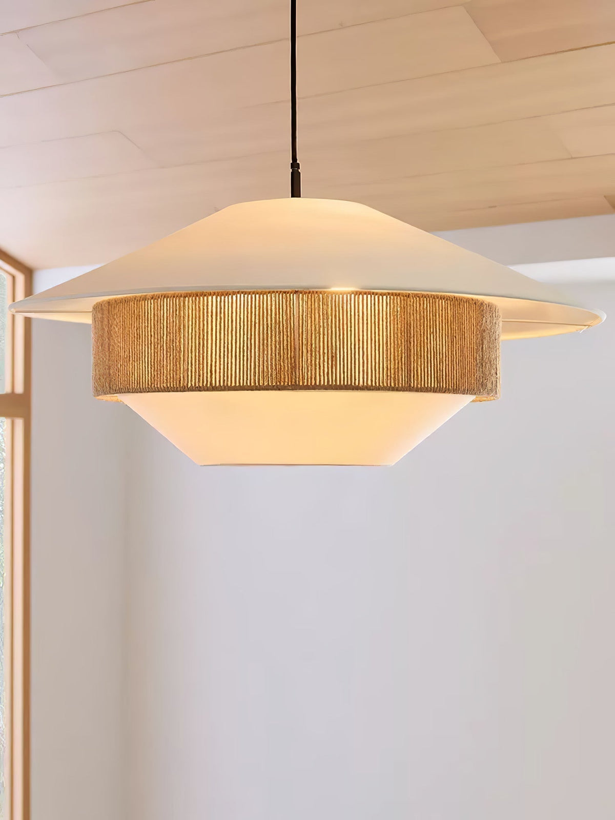 Athrel lampada a sospensione moderna in tessuto
