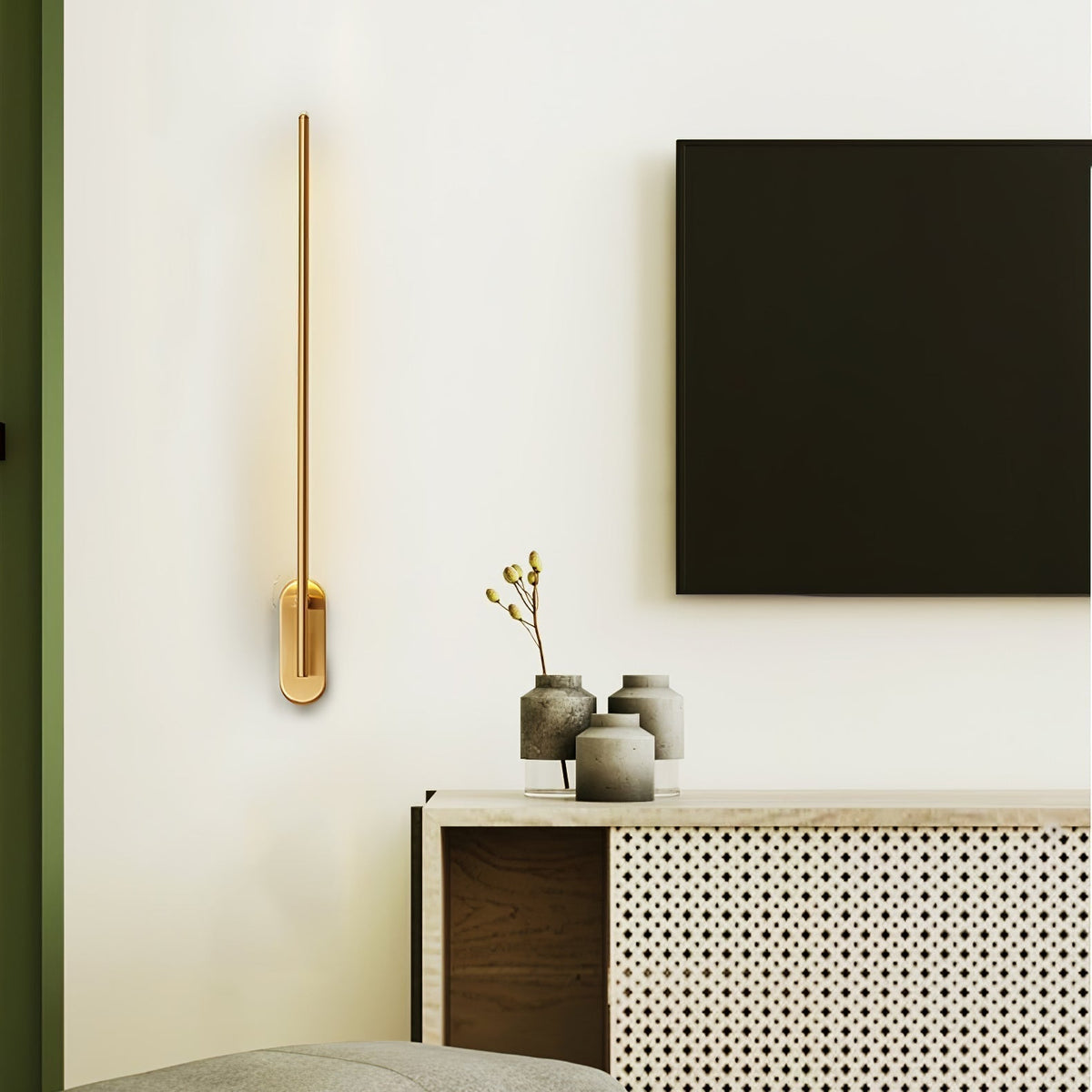 Marissa lampada da parete Stick Shaped in ottone