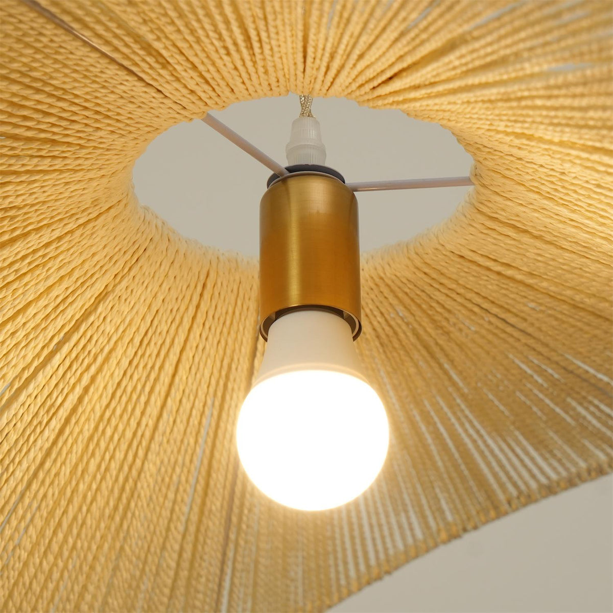 Canoeria lampada a sospensione in rattan intrecciato a mano naturale