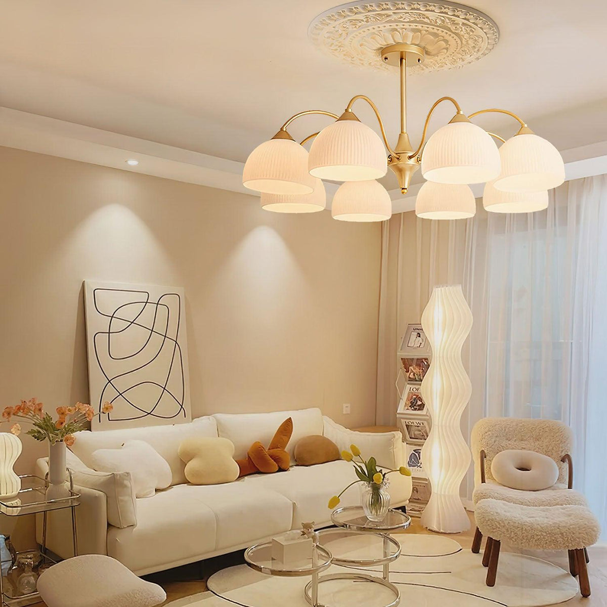 Zaren lampadario Coppia in vetro a Righe