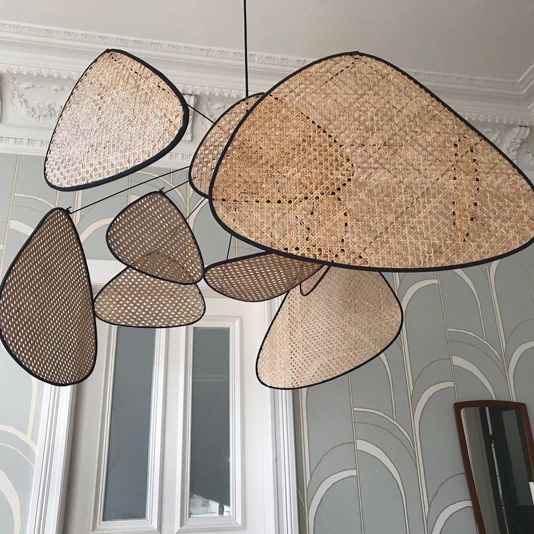 Lustra Lux Lampadario Schermo Cannage Sospensione Retro - Relic Pieces