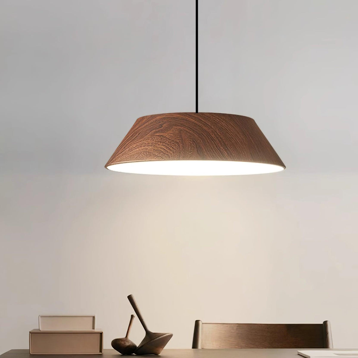 Novain lampada a sospensione con effetto legno