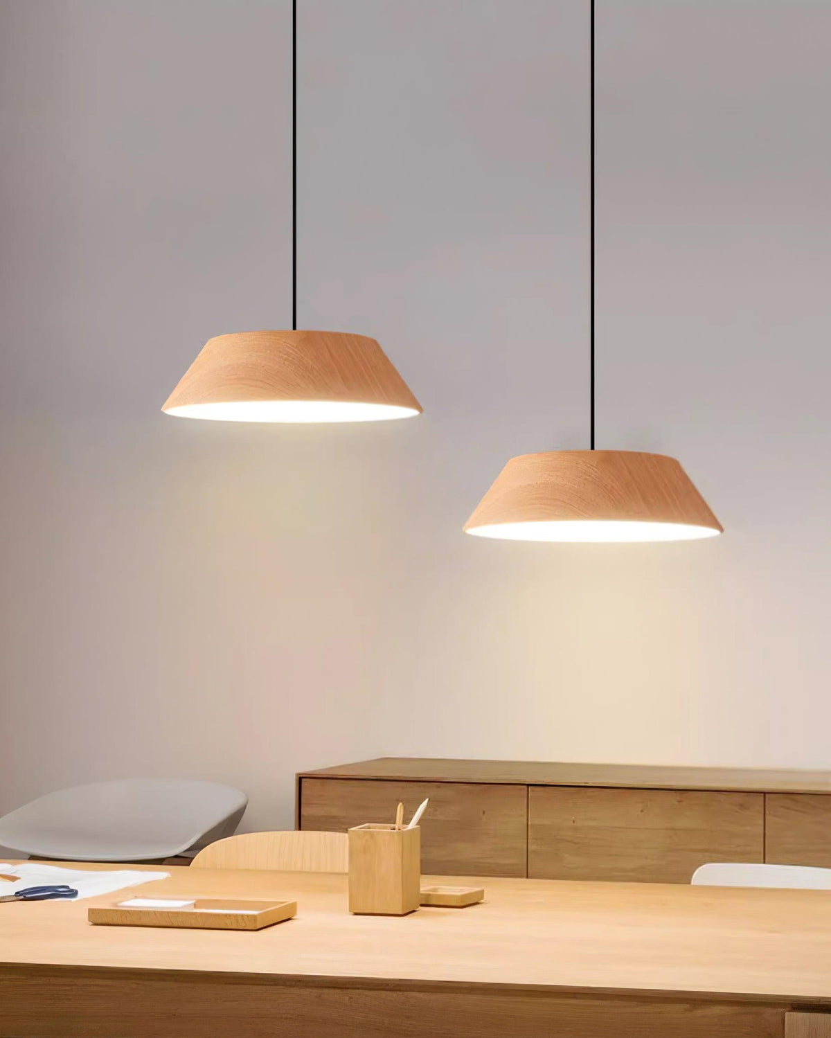 Novain lampada a sospensione con effetto legno