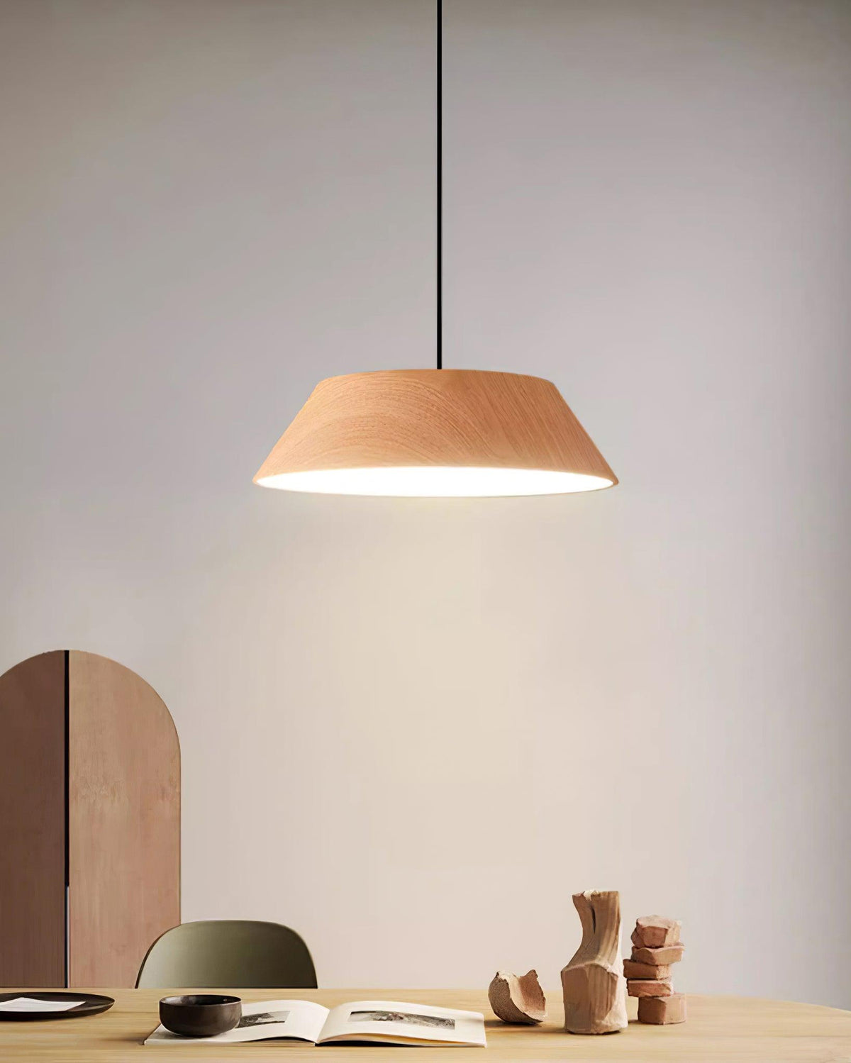 Novain lampada a sospensione con effetto legno