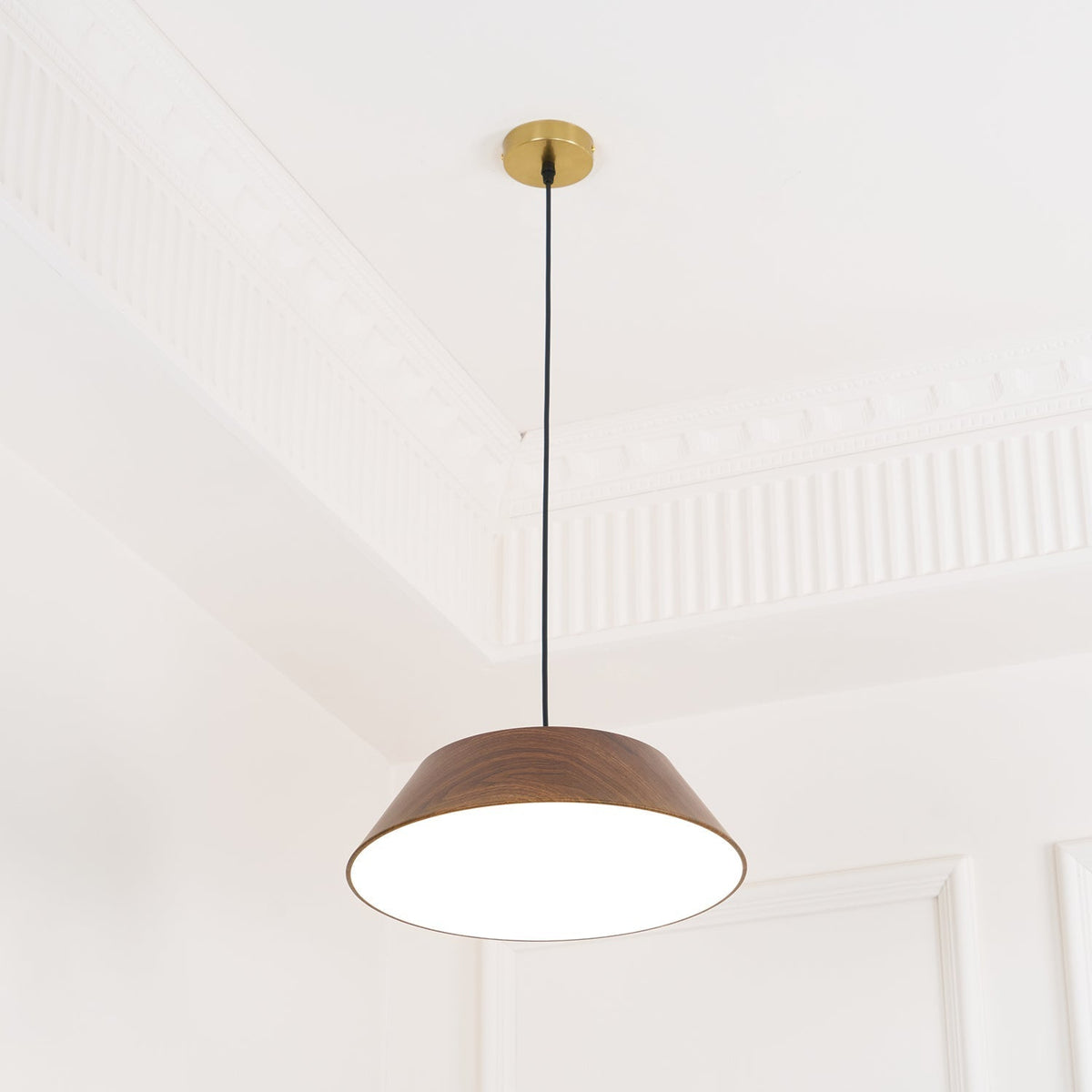 Novain lampada a sospensione con effetto legno