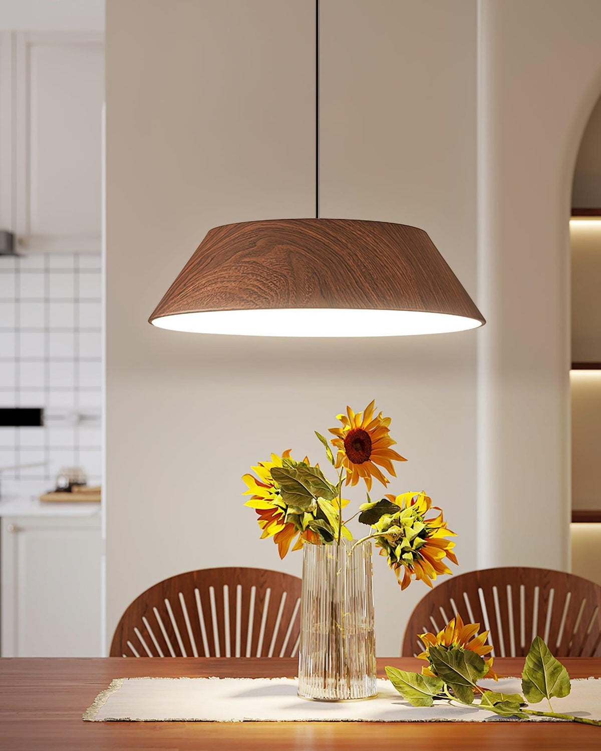Novain lampada a sospensione con effetto legno
