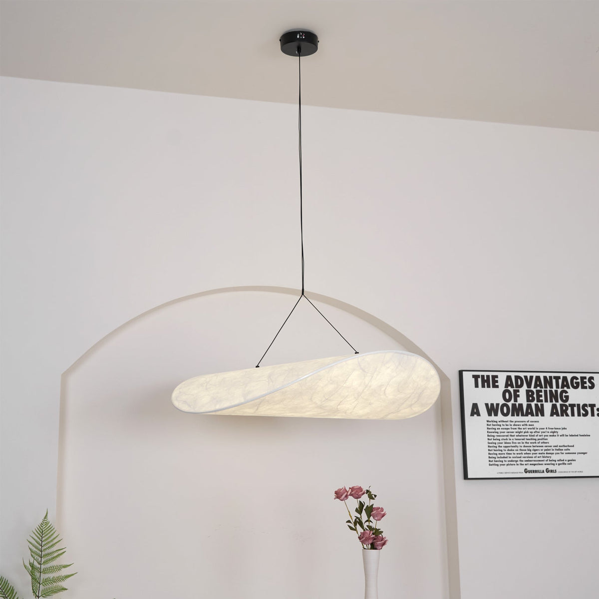 Luminette lampada a sospensione minimalista in Seta