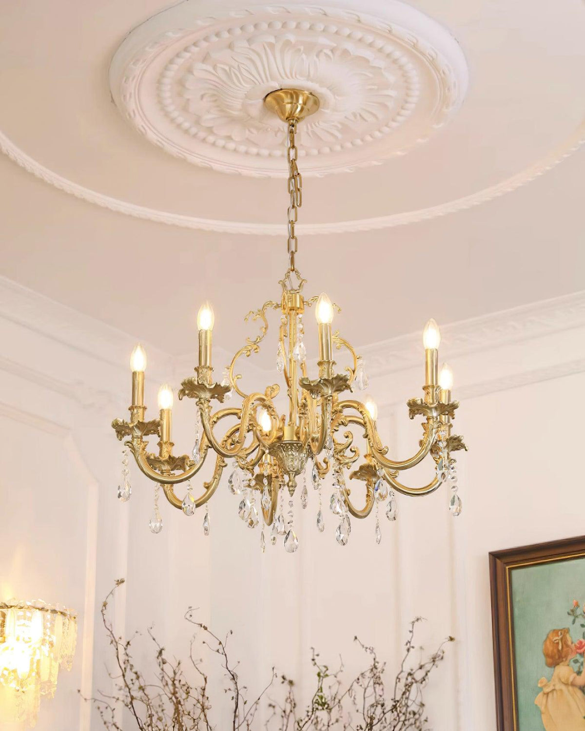 Elvion Lux Lampadario Classico di Lusso in Ottone e Cristallo - Relic Pieces