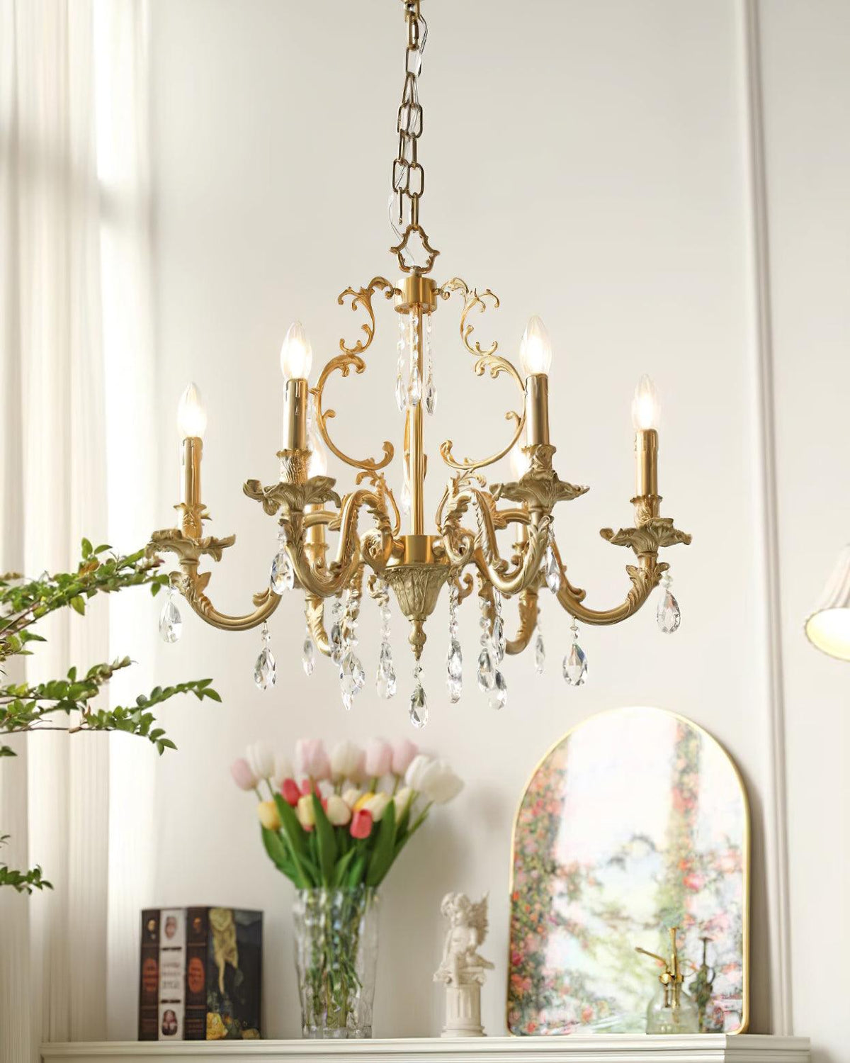 Elvion Lux Lampadario Classico di Lusso in Ottone e Cristallo - Relic Pieces