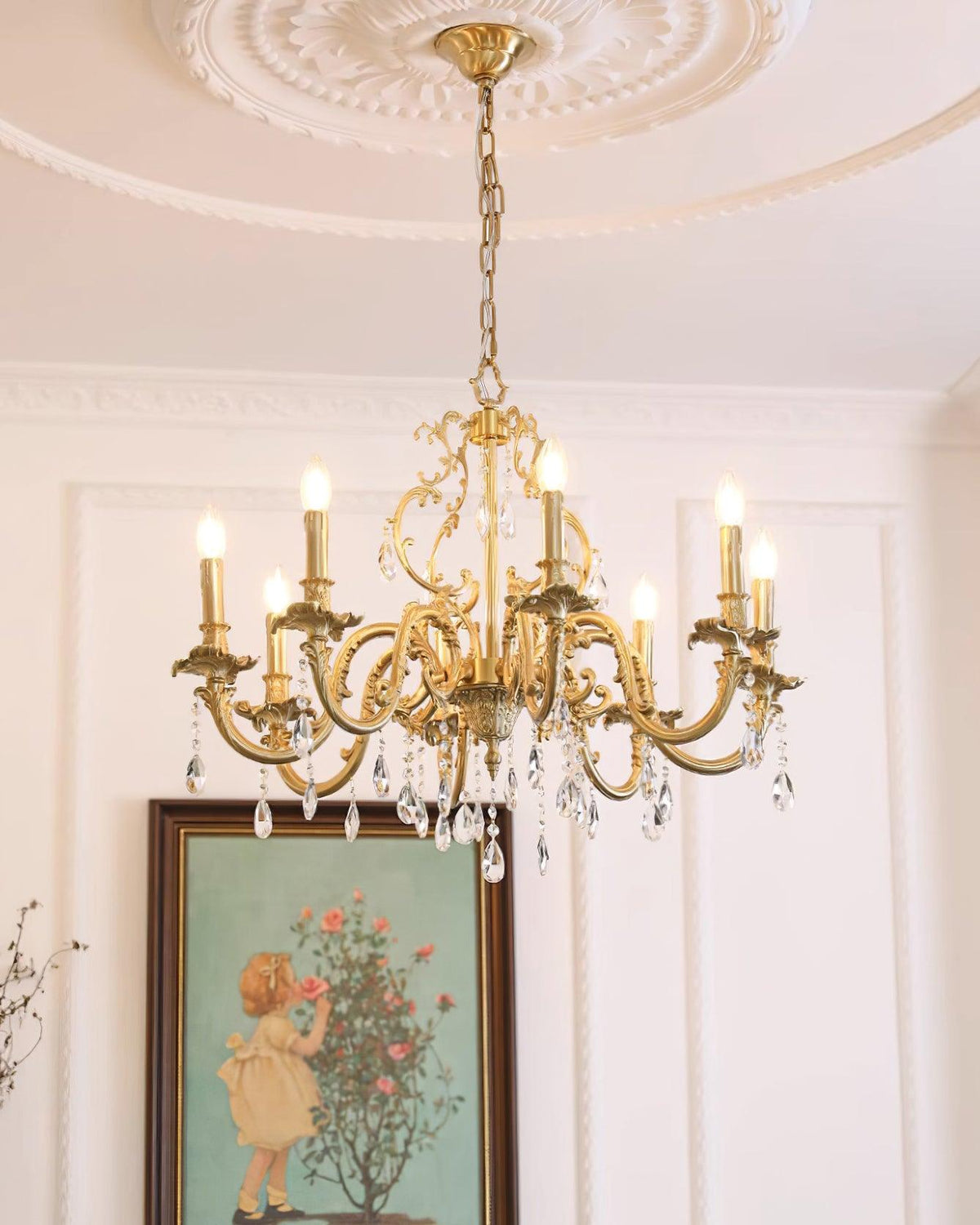 Elvion Lux Lampadario Classico di Lusso in Ottone e Cristallo - Relic Pieces