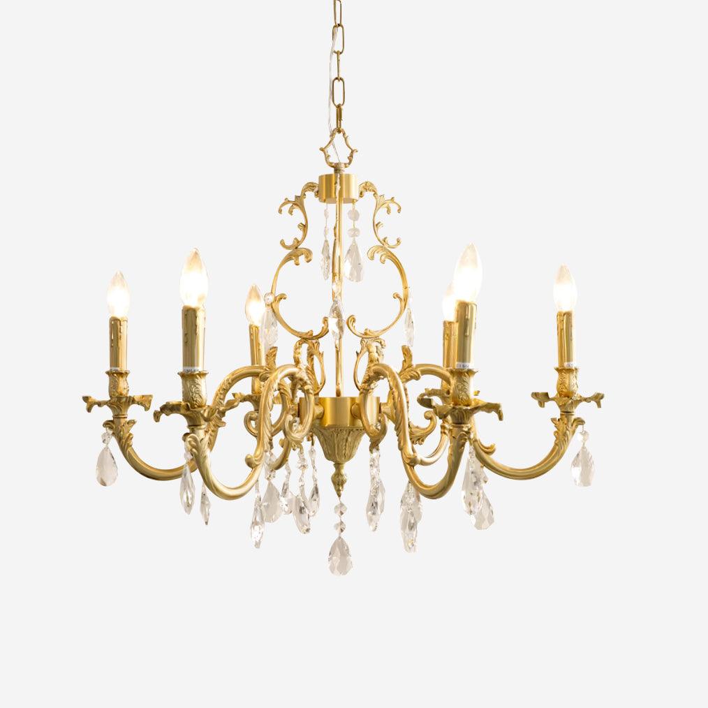 Elvion Lux Lampadario Classico di Lusso in Ottone e Cristallo - Relic Pieces
