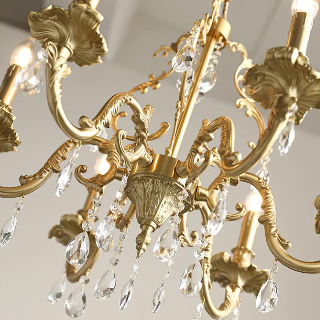 Elvion Lux Lampadario Classico di Lusso in Ottone e Cristallo - Relic Pieces