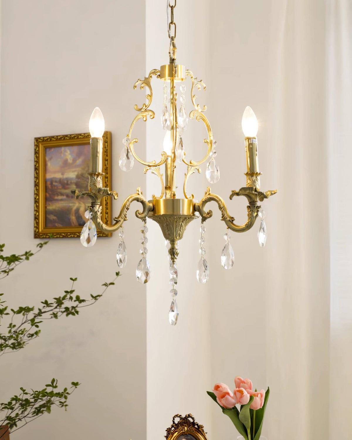 Elvion Lux Lampadario Classico di Lusso in Ottone e Cristallo - Relic Pieces