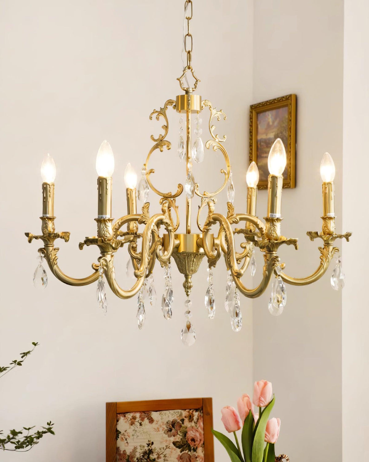 Elvion Lux Lampadario Classico di Lusso in Ottone e Cristallo - Relic Pieces