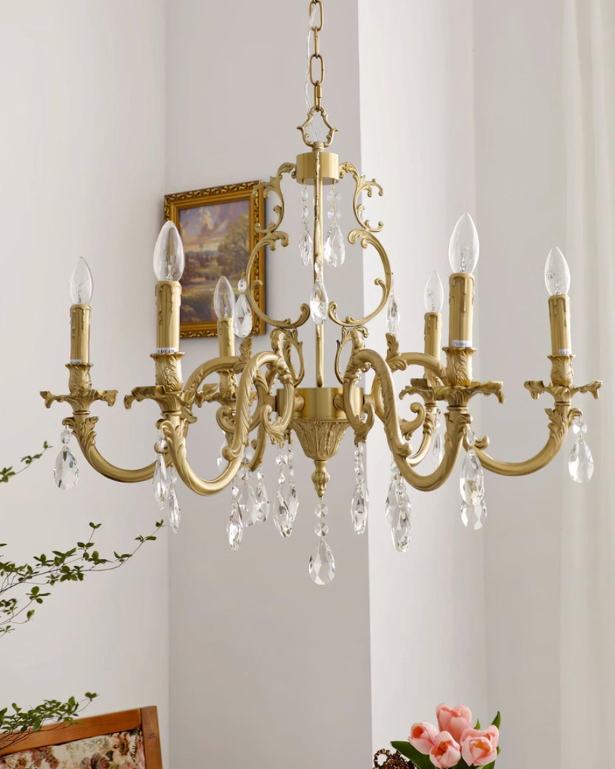 Elvion Lux Lampadario Classico di Lusso in Ottone e Cristallo - Relic Pieces