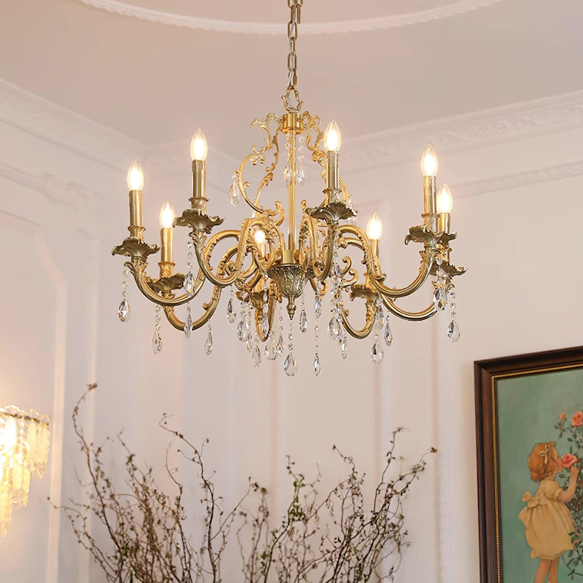 Elvion Lux Lampadario Classico di Lusso in Ottone e Cristallo - Relic Pieces