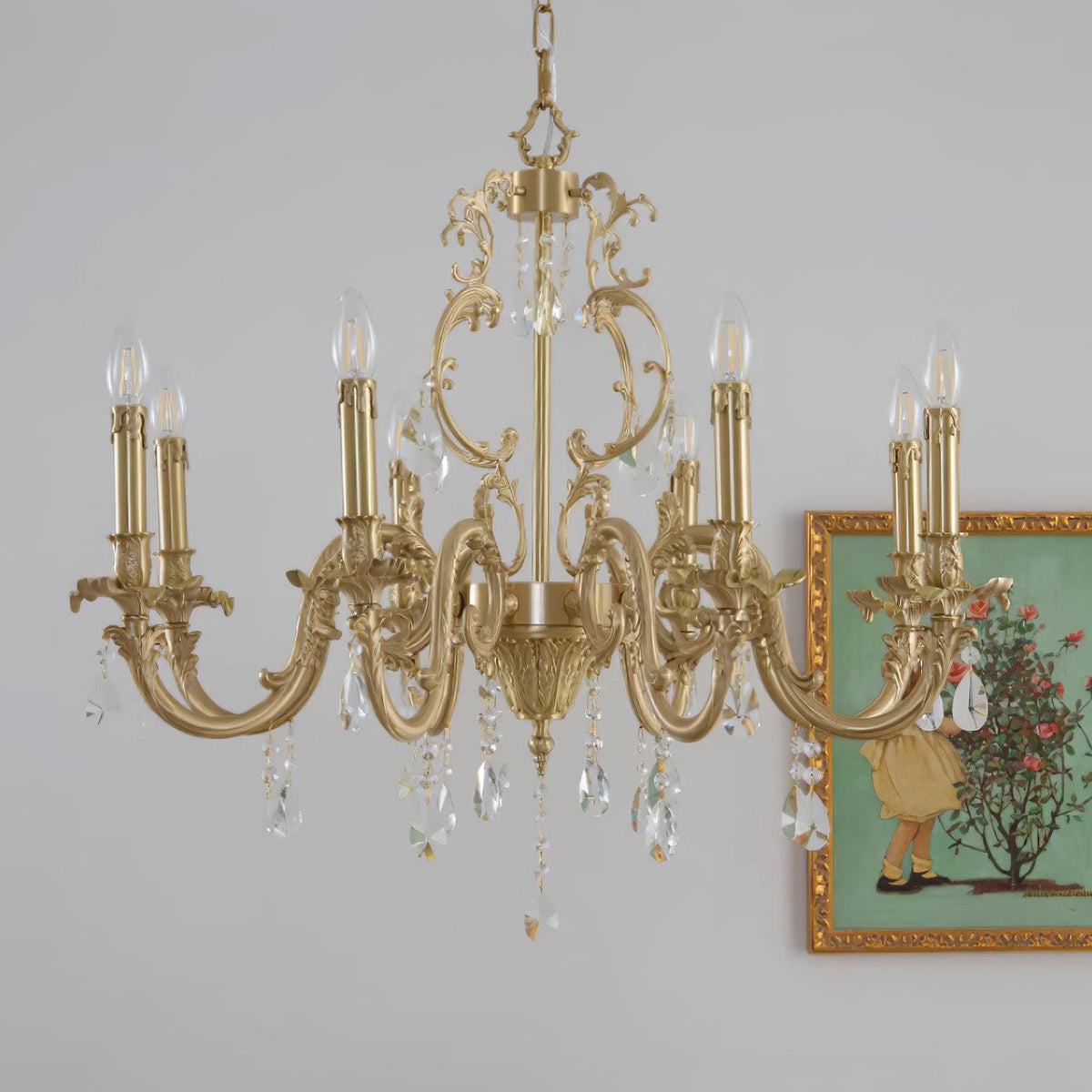 Elvion Lux Lampadario Classico di Lusso in Ottone e Cristallo - Relic Pieces