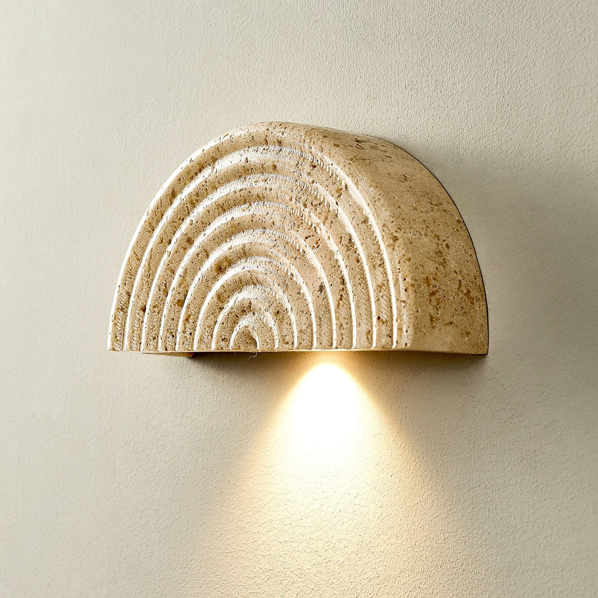 Faro travertino Mezzaluna lampada da parete